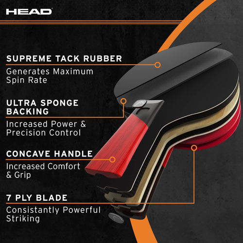 Paddle De Tenis De Mesa Head Pro-strike Varios Tipo De Mango