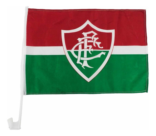 Bandeira Do Fluminense Carro Vidro Suporte Time Torcida 46cm