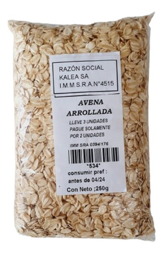 Avena Arrollada 250g. Lleva 3 Paga 2.