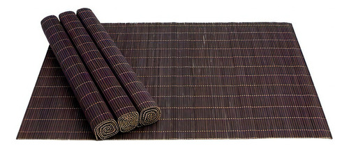Jogo Lugar Americano Bambu Marrom 4 Peças 30x45cm Mimo Style Cor Marrom Nome Do Desenho Liso