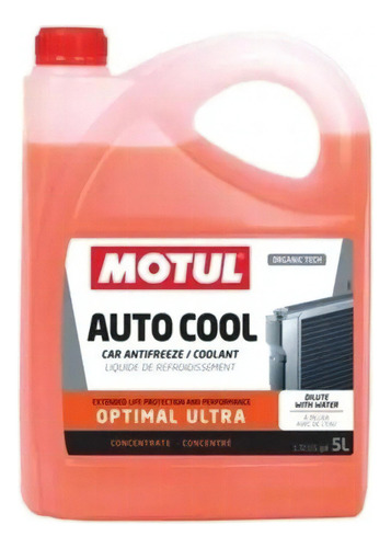 Líquido refrigerante óptimo Motul Autocool, 5 litros, aditivo naranja claro