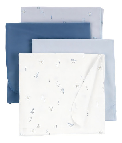 Cobertor de flanela de avião de papel azul Carters, 4 peças
