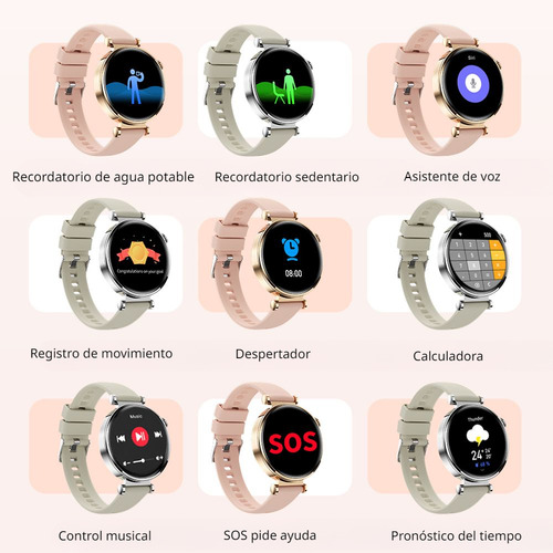 Gt4 Mini Reloj Inteligente Smartwatch Mujer Para Huawei 2024