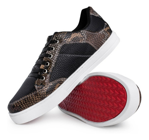 Tenis Hombre Sneakers Negros Det Café Snake Alexis Roman