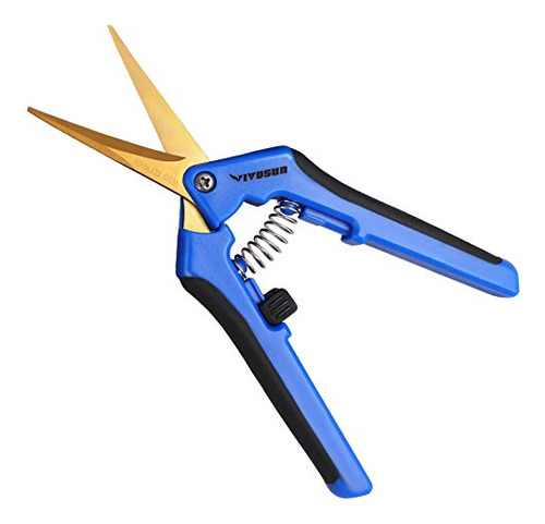 Tijeras De Podar Manual Con Hoja Curvada Mango De Goma Azul
