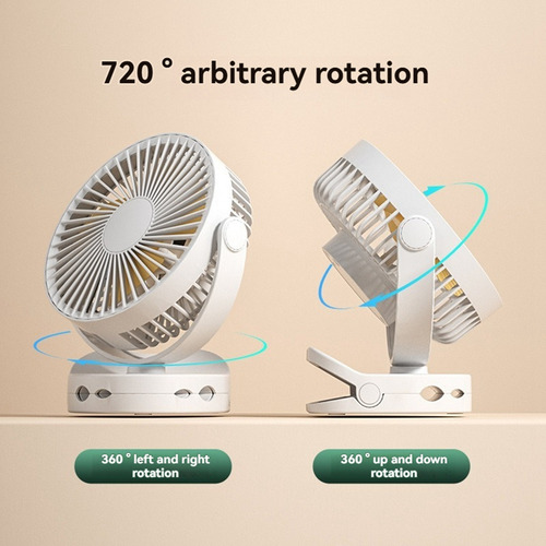 Ventilador De Mesa Recargable H0 Con Clip Y For Colgar, 3 V