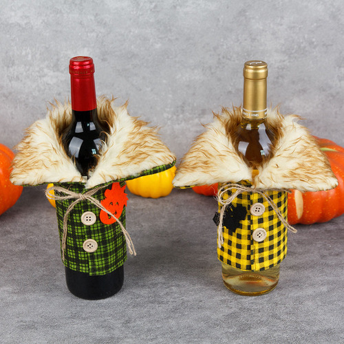 4 Adorables Tapas Para Botellas De Halloween, Adornos Decora