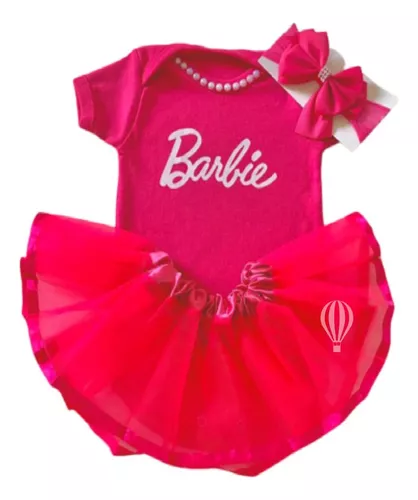 Body Fantasia Barbie Luxo Roupa Infantil Barbie Menina Rosa