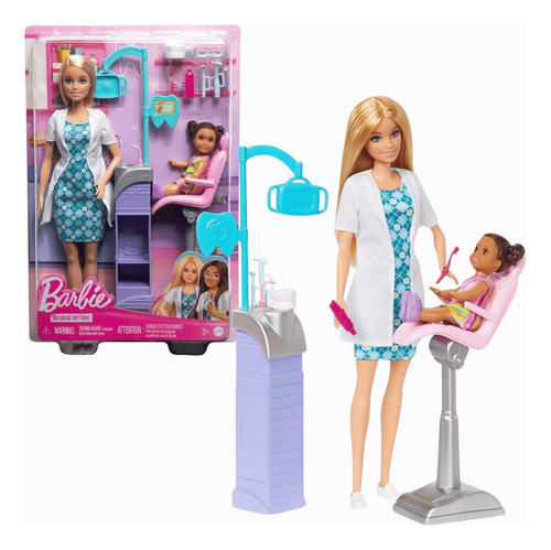 Boneca Barbie Profissões Médica Dentista + Acessorios Mattel