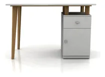 Comprar Escritorio C\u002Fpuerta Y Cajon Computación Living Oficina Blanco\u002Froble