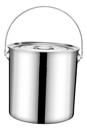 Cubo De Cocina De Acero Inoxidable Con Tapa, Fácil De 6l