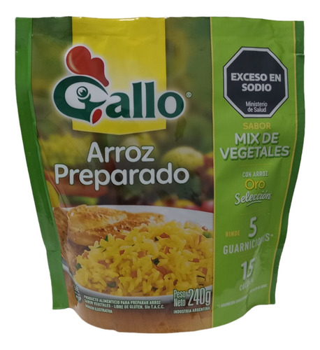 Gallo Arroz Preparado Mix Vegetales 240 Gr Sin Tacc X 3 Unid
