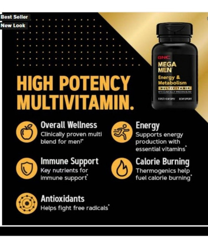 Gnc Mega Men Multivitamínic180 Caps Sem Sabor Sem Sabor