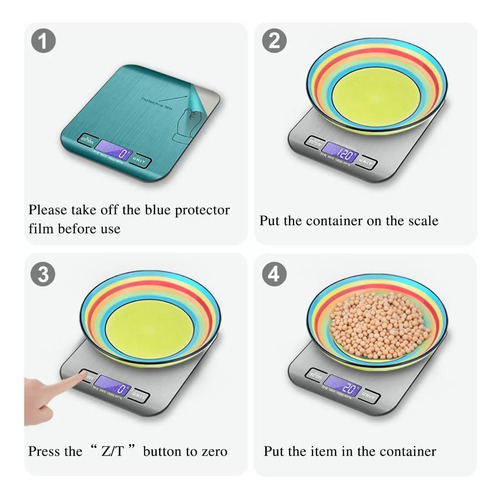 Balanza Digital Bascula De Cocina Para Alimento Por Usb 10kg