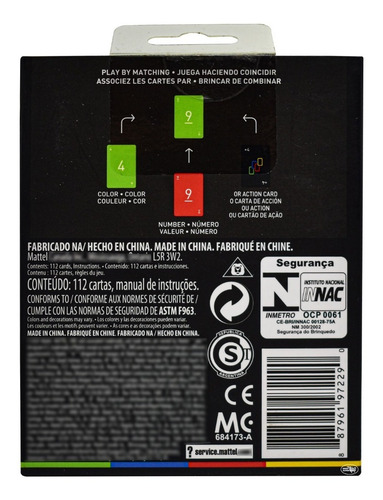 Uno Minimalista Juego De Cartas Negro Gyh69 Mattel