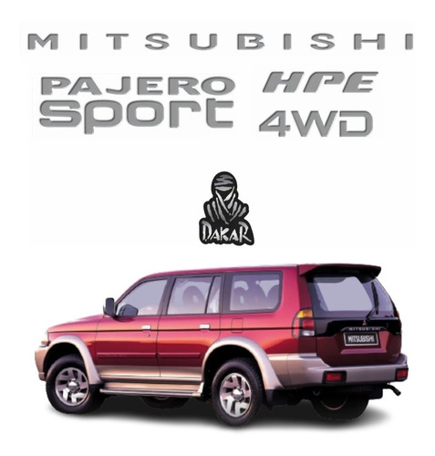 Kit Adesivos Resinados Para Mitsubishi Pajero Hpe 4wd 17960 Cor PRATA