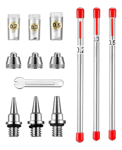 Kits De Agujas De Aerógrafo De 10 Piezas 0,2 / 0,3 / 0,5 Mm