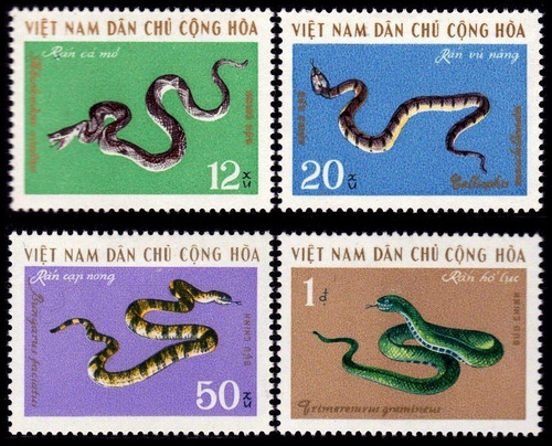 Fauna - Serpientes - Vietnam - Serie Mint