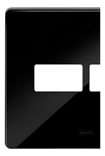 Placa 4x4 Horizontal + Suporte - Simon 20 Preto 20911-57
