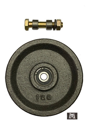 Rueda Fundición Gris Canal V 120 Mm Con Perno Ruleman 150 Kg
