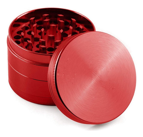 Grinder Metálico Moledor De Hierba 7 Colores 55mm Diámetro Color Rojo