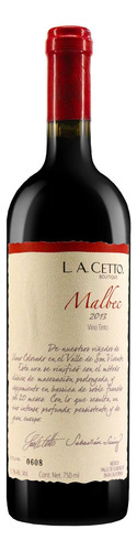 Pack De 4 Vino Tinto L.a. Cetto Boutique Malbec 750 Ml