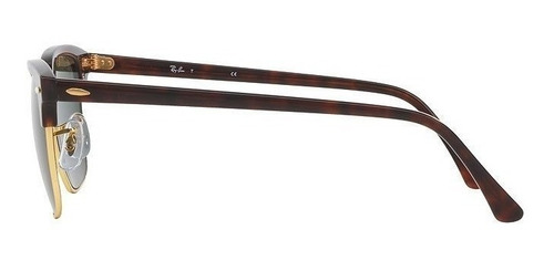 Imagen 3 de 3 de Anteojos de sol Ray-Ban Clubmaster Classic Standard con marco de acetato color polished tortoise, lente green de cristal clásica, varilla polished tortoise de acetato - RB3016