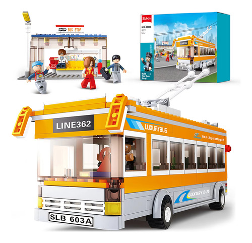 Set De Construcción De Estaciones Y Autobuses Urbanos Con Mi