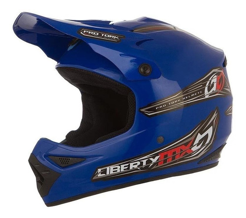 Capacete Pro Tork Liberty Mx Pro Azul Motocross Desenho Solid Tamanho do capacete 60