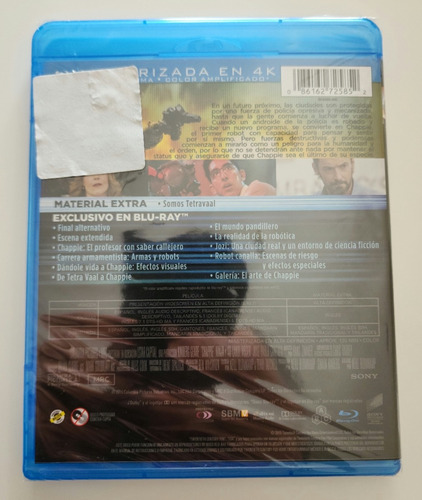 Blu-ray Chappie Sony Hd 1 Disco.