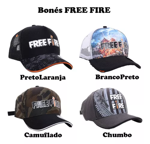 Boné Original Free Fire Masculino Feminino Bone Aba Curvada em