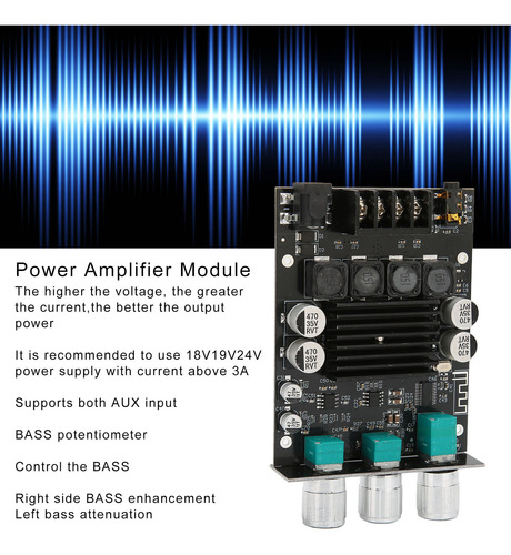 Módulo Amplificador De Potencia Subwoofer De Doble Canal 100