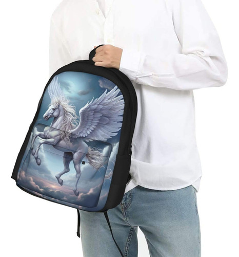 Galaxy Pegasus Horse Mochilas Para Niños De 17 Pulgadas, Más