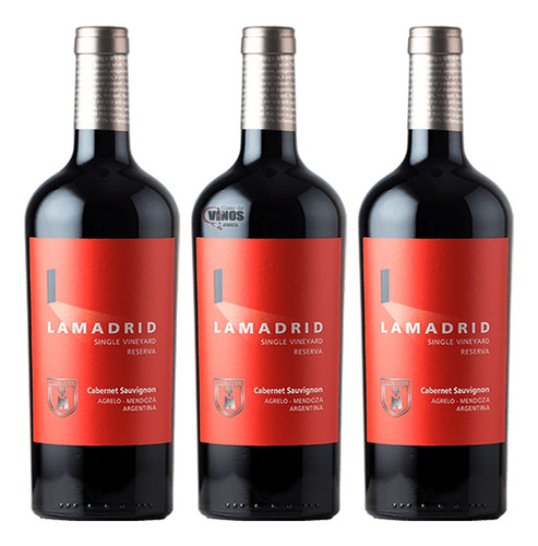 Vino Lamadrid Reserva Cabernet Sauvignon Pack X3 Unidades