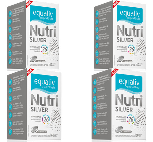 Kit Com 4 Vitaminas Nutri Silver 60cps Equaliv