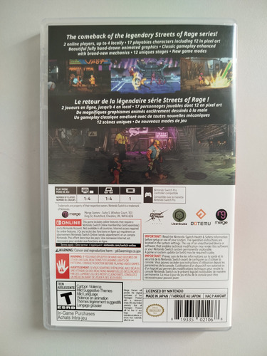Streets Of Rage 4 Anniversary Edition Nintendo Switch (Usado)