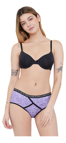 Boyshort Mujer Mujer Microfibra Lila Print Corona