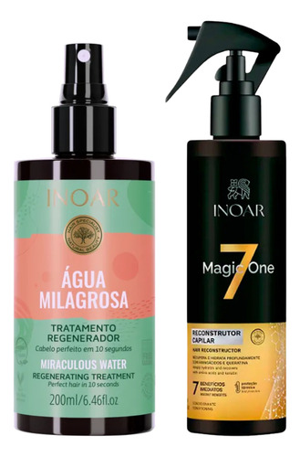 Kit Água Milagrosa 200ml +reconstrutor Magic One 300ml-inoar