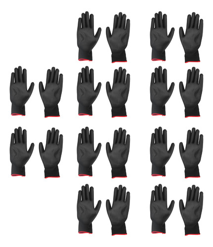Paquete De 10 Pares De Guantes De Trabajo De Seguridad Con R