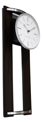 Reloj De Pared Seiko Qxh078b Péndulo Madera 60cm Estructura Café Oscuro Fondo Blanco