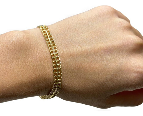 Pulseira Lacraia Ouro 18k 750 7 Mm 16 Cm Pulso Muito Fino