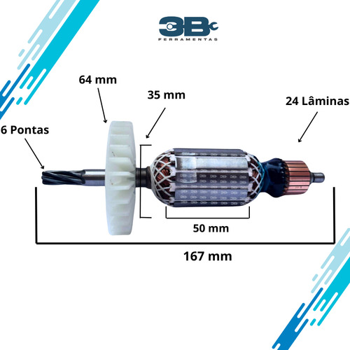 Induzido Hr2470 110v Martelete Hr2014 Rotor 515286-8