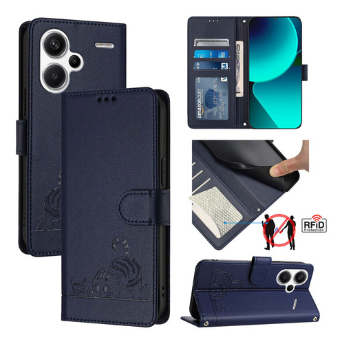 Gato Patrón Cartera Funda Para Redmi Note 13 Pro Plus 5g
