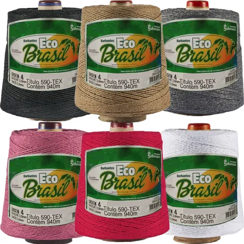comprar Kit 6 Barbantes Eco Brasil 940m Colorido Fio N° 4 Soberano