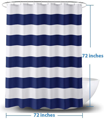 Imagen 6 de 6 de Cortina De Ducha De Tela Amazerbath, Cortinas De Ducha De Te