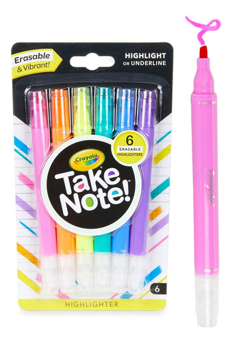 Crayola Toma Nota De Resaltadores Borrables (6ct), De Juego