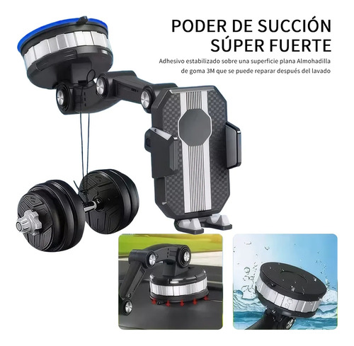 Hapemein® Base Soporte Grande Porta Celular 360 Ventosa Coche 3en1