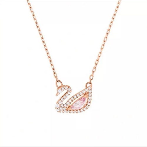 Collar De Plata De Ley S925 Con Forma De Cisne Pequeño En Or