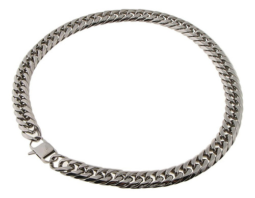 Py Cadena De Eslabones Cubanos De Plata 16mm