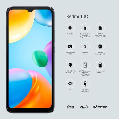 Imagen 6 de 6 de Xiaomi Redmi 10C Dual SIM 64 GB gris grafito 3 GB RAM